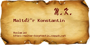 Maltár Konstantin névjegykártya